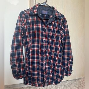 Pendleton Red and Black Wool Plaid Coat